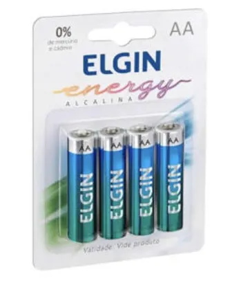 [PRIME] Kit Pilhas Alcalinas com 4X AA, Elgin | R$ 7