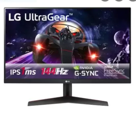 Monitor Gamer LG 23,8 Full HD 144Hz 1MS HDMI DP IPS HDR Freesync 24GN6