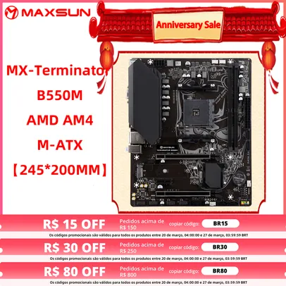 Placa-mãe AMD B550M Gaming Maxsun 