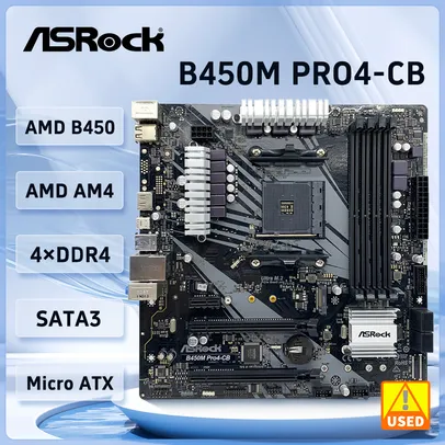 [Taxa Inclusa/ Moedas 🔥R$313,97] Placa mãe Asrock B450M Pro 4 CB