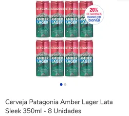 [MEGAVIP] Cerveja Patagonia Amber Lager Lata Sleek 350ml (8 unidades)
