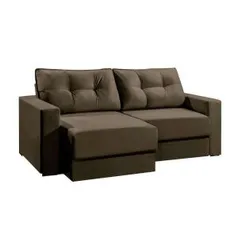 [CC SUB/AME R$ 441 ] Sofá 3 Lugares Retrátil Lubeck Suede Marrom R$ 551