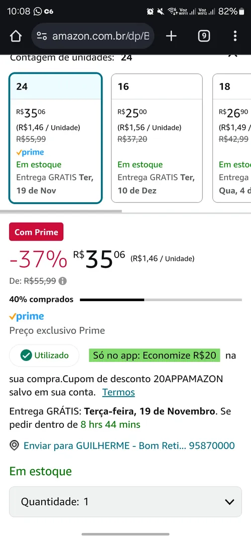 Imagem na descrição da promoção