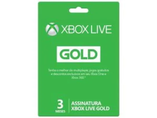 [LIVEGOLD] 3 MESES POR R$ 45 ( Ganhe um Gift Card de R$34 na Xbox Live)