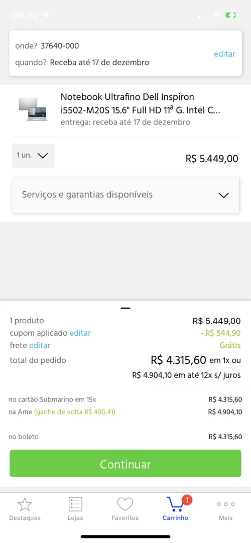 Imagem na descrição da promoção