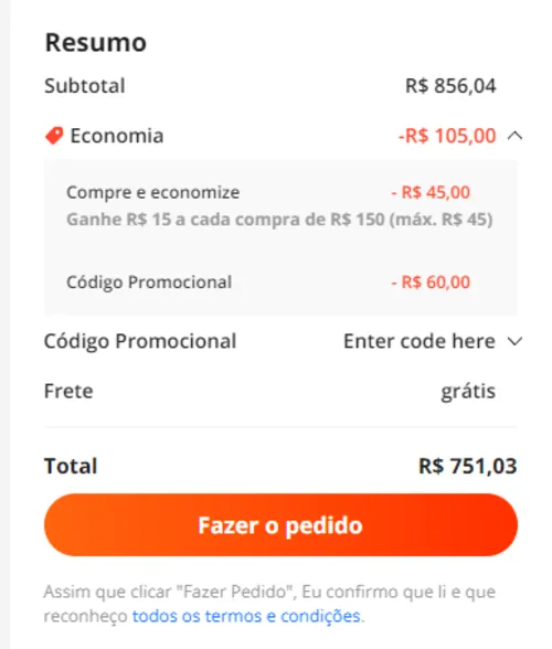 Imagem na descrição da promoção