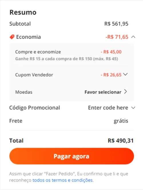 Imagem na descrição da promoção