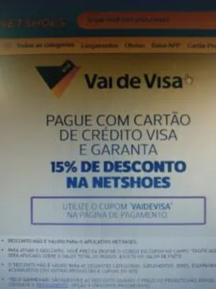 15% OFF na Netshoes com Vai De Visa