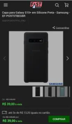 Capa para Galaxy S10+ em Silicone Preta - Samsung R$39