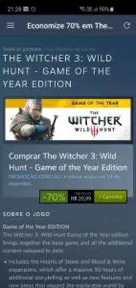 The Witcher 3 GOTY Edition STEAM R$30