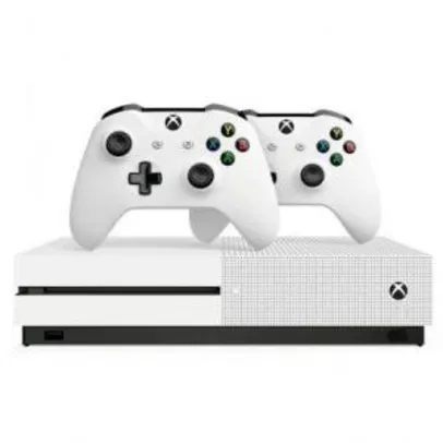 Console Microsoft Xbox One S 1TB + 2 Controles sem Fio BrancoBlu-ray e Resolução Ultra Hd 4K | R$1.520