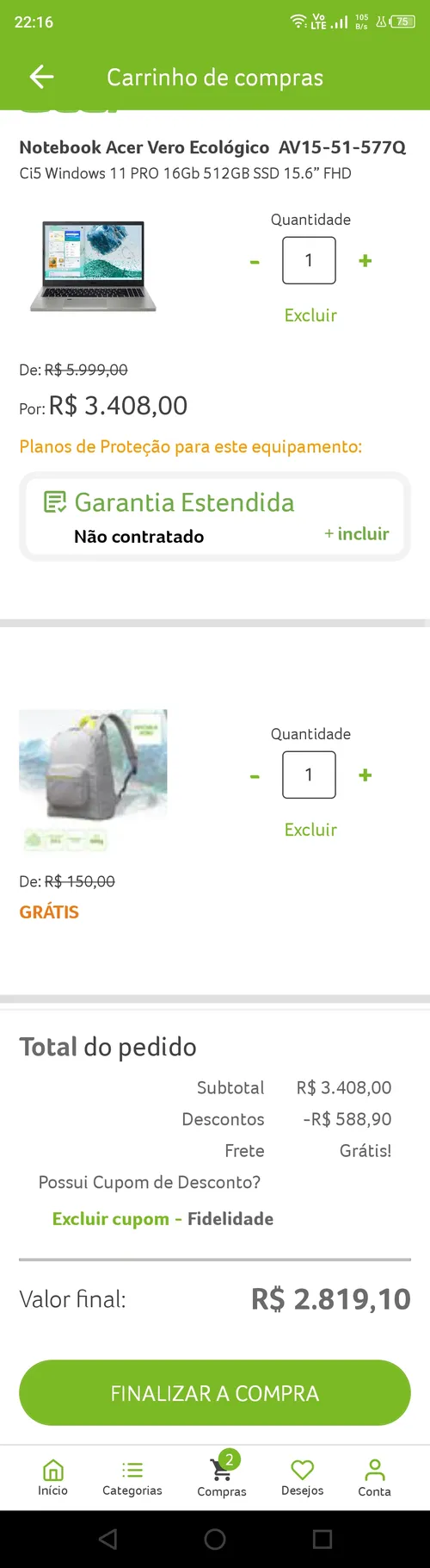 Imagem na descrição da promoção