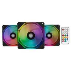 KIT VENTOINHAS PICHAU GAMING WAVE RGB 3X120MM + CONTROLADORA | R$27