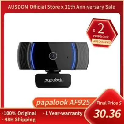[Primeira compra] Webcam Papalook AF925 1080p com microfone. | R$78