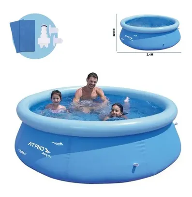 Piscina Inflável Circular Portátil 2500 L Es304 Atrio