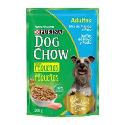 R$ 1,86 Ração Úmida para Cachorro Adulto Pequeno Purina Dog Chow Frango e Peru