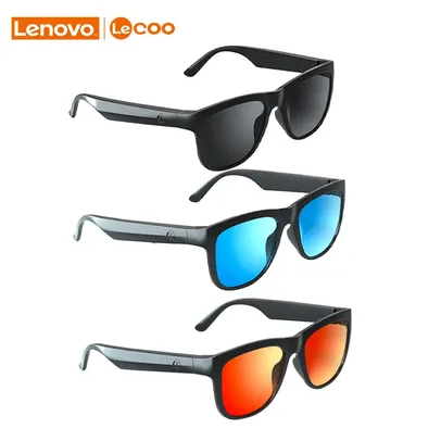 [APP/Taxa Inclusa] Óculos Inteligente Lenovo Lecoo C8 com Função Fone de Ouvido, Lentes Polarizadas, Botões Touch, Bluetooth, Lentes Substituíveis 