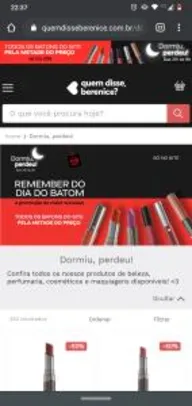 DORMIU, PERDEU! Todos os batons com 50% de desconto