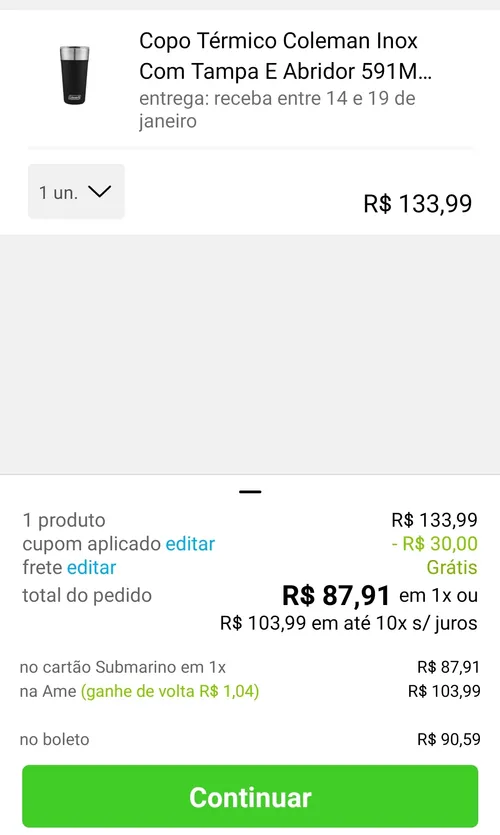 Imagem na descrição da promoção