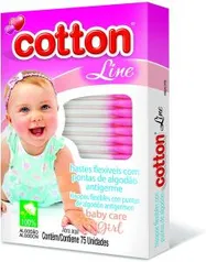 Hastes Flexíveis Baby Care Girl Com75 Unid., Cotton Line | R$1,24