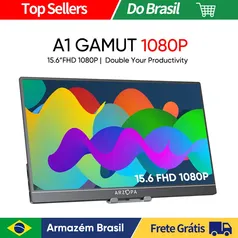 [BR | Moedas] - Monitor Portátil Arzopa A1 Gamut 15.6'' FHD IPS USB-C Mini-HDMI Segunda tela externa para Mac Laptop PC Android Switch Xbox PS4/PS5