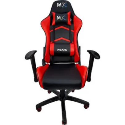 Cadeira Gamer MX5 Giratoria Preto/Vermelho - MYMAX | R$ 699