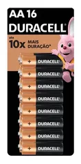 Pilha Alcalina Aa Pequena Duracell Com 16 Unidades