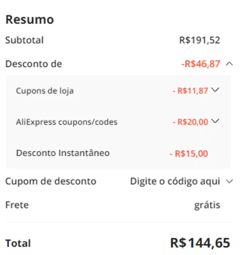 Imagem na descrição da promoção