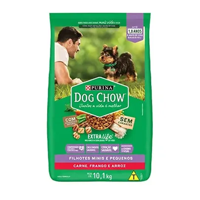 [REC] NESTLÉ PURINA DOG CHOW EXTRALIFE Filhotes Mini e Pequenos Carne, Frango e Arroz 10,1kg