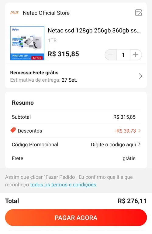 Imagem na descrição da promoção