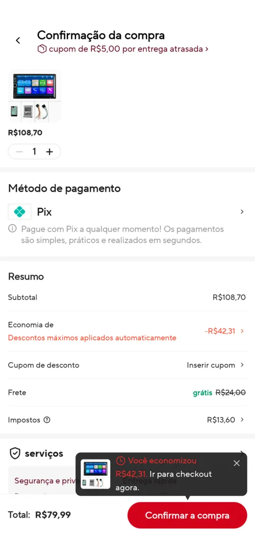 Imagem na descrição da promoção