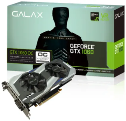 Placa de Vídeo Galax GeForce Gtx 1060 Oc - 3Gb Ddr5 - R$ 899