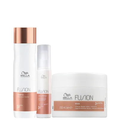 Kit Wella Professionals Fusion - Shampoo 250 ml + Máscara 150 ml + Tratamento Reconstrução 70 ml