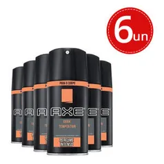 Kit Desodorante Aerosol Axe Body Spray Dark Tempatation - 6 unidades - R$39