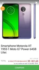 Smartphone Motorola XT 1955-1 Moto G7 Power 64GB - R$819