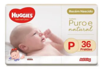 Fralda Huggies Natural Care P - 36 Fraldas | R$39