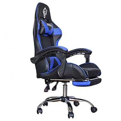 Cadeira Gamer Shoptelbras Tiger SX3 Azul C/Apoio de Pés