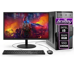 Computador Bestpc Completo, Intel Core I5, 8GB, SSD 240GB, Windows 10 Trial + Monitor 19 Polegadas