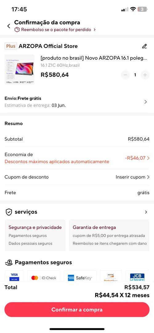 Imagem na descrição da promoção