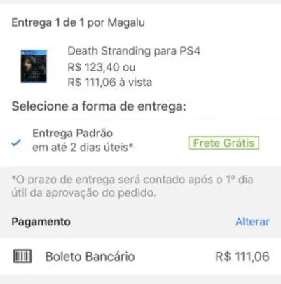 [Clube da LU] Jogo Death Stranding - PS4 - R$110
