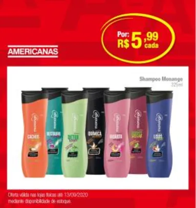 [Lojas Físicas] Shampoo Monange | R$5,99