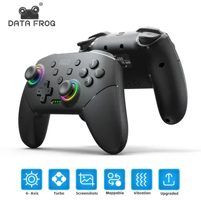 [Com Taxa] Controle Gamepad DATA FROG: Sem fio, Switch, OLED, PC.