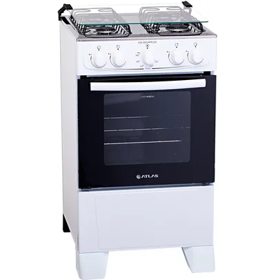 Fogão Atlas Coliseum Plus 4 Bocas Acendimento Manual Mesa de Inox Forno 50L