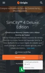 Sim City 4 Deluxe - Origin de 59 por 14,75