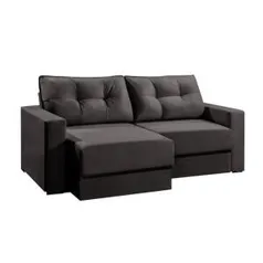 Sofá 3 Lugares Retrátil Lubeck Suede Grafite 180 cm | R$493