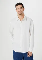 Camisa Masculina Manga Longa Oxford - Off White