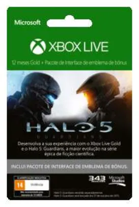 [Saraiva] Xbox Live 12 Meses Halo 5 Guardians + DLC - R$113
