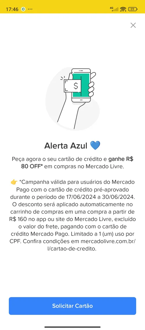 Imagem na descrição da promoção