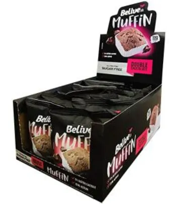 Muffin Double Chocolate Sem Açúcar Sem Glúten Sem Lactose Belive 40g Display com 10 unidades - R$20( leia a descrição)