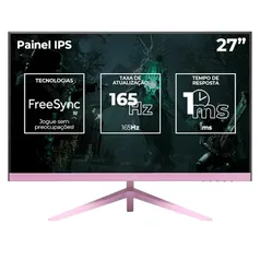 MONITOR GAMER PICHAU CENTAURI CR27P, 27 POL, COR ROSA, IPS, 2K, 1MS, 165HZ, FREESYNC, HDMI/DP, PG-CTRP-PINK01